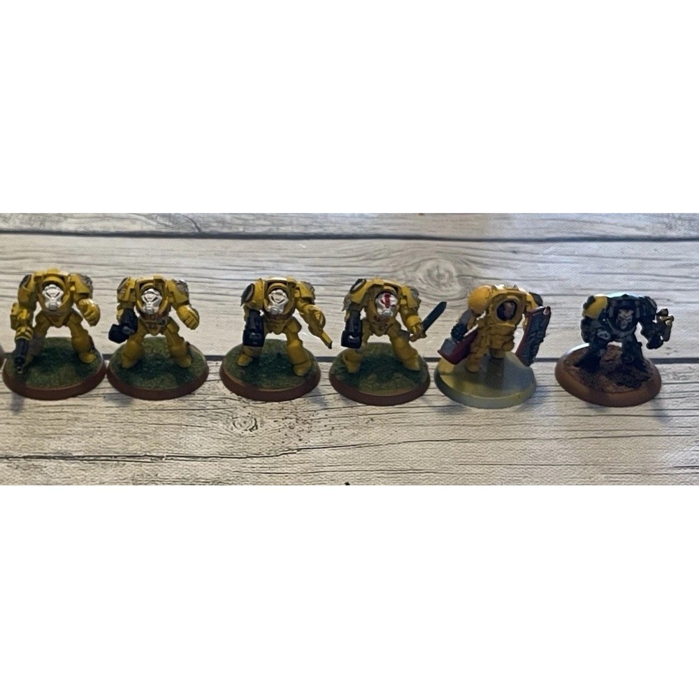 Games Workshop Imperial Fists Space Marines Painted Warhammer 40K Lot Of 6